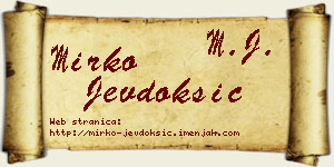 Mirko Jevdoksić vizit kartica